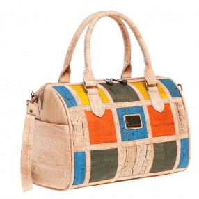 Baú Vegan em Cortiça com Padrão Patchwork