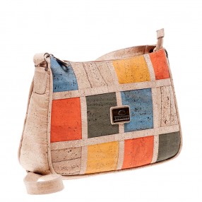 Bolsa de Traçar em Cortiça com Padrão Patchwork