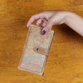 Large Cork Vegan Wallet with Clip