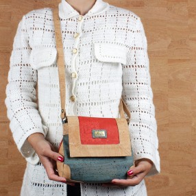 Cork Flap Bag with Color Contrasting Details