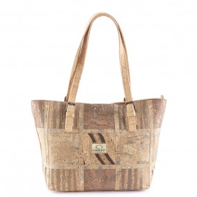 Shoulder bag in Cork with Patchwork Pattern