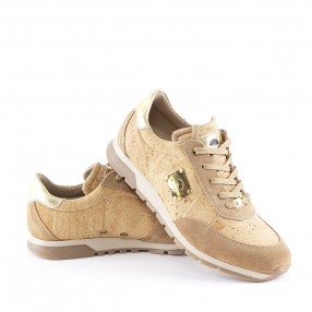 Mounted sneakers with gold plate for women